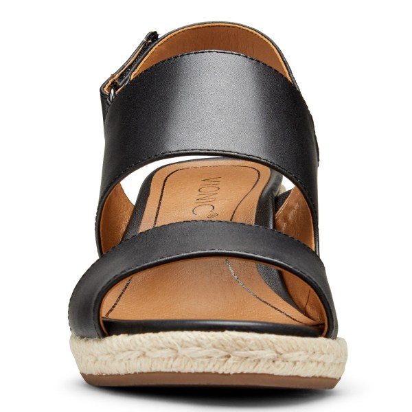 Vionic Sandals Ireland - Brooke Wedge Sandal Black - Womens Shoes In Store | QVZDH-9614